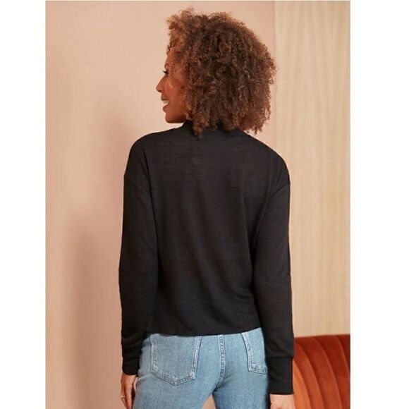 Sanctuary New With Tags  Black Knit Knot Hem Top Size long sleeve shirt size S - Picture 4 of 12